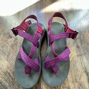 Chaco Women's Sandals in Red and Blue